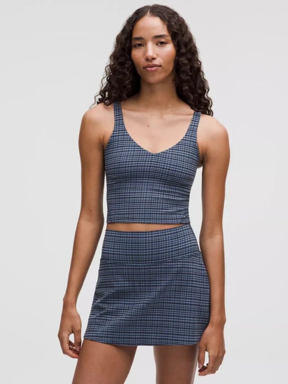Lululemon Align Tank Nulu Glow Grid Washed Denim Multi | Blue | size 2 | NWT